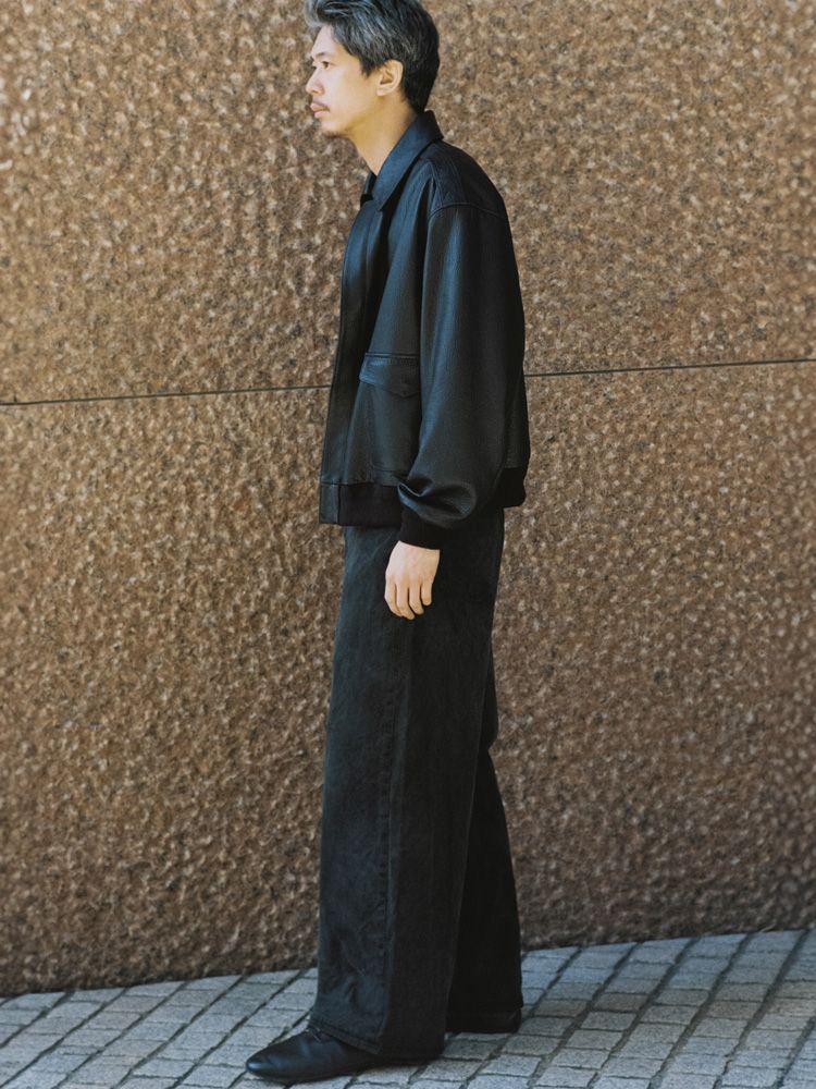 CRACK WASHED BAGGY DENIM PANTS