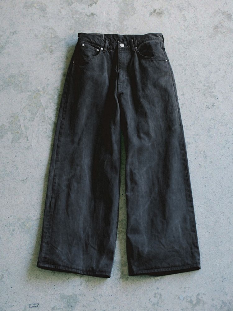 CRACK WASHED BAGGY DENIM PANTS