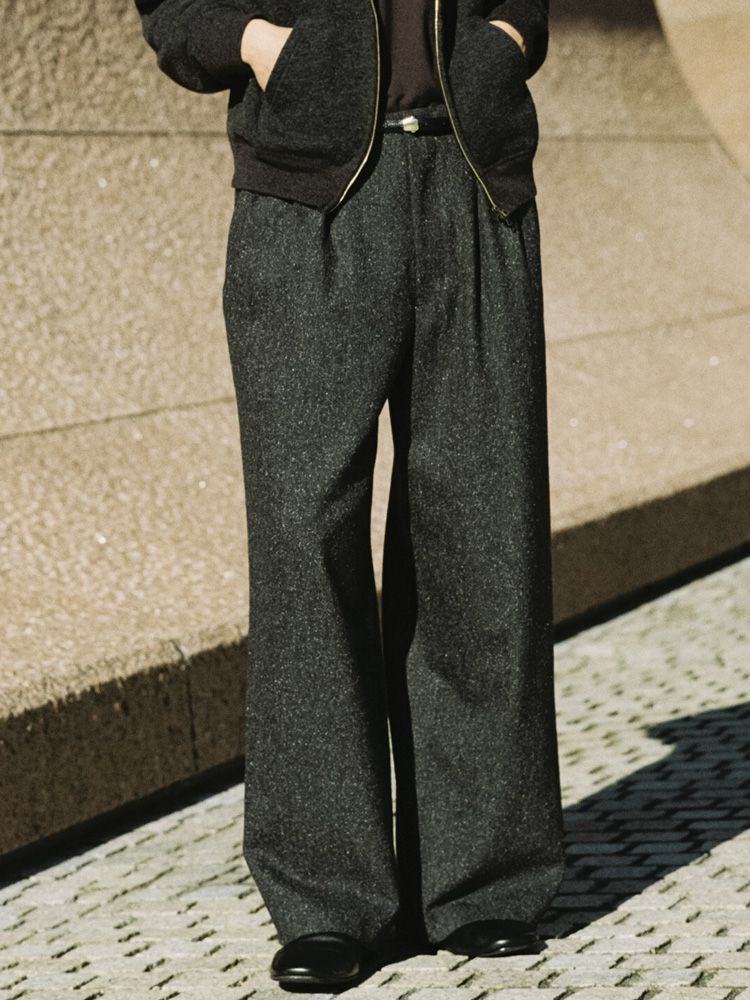 SILK NEP WOOL PANTS