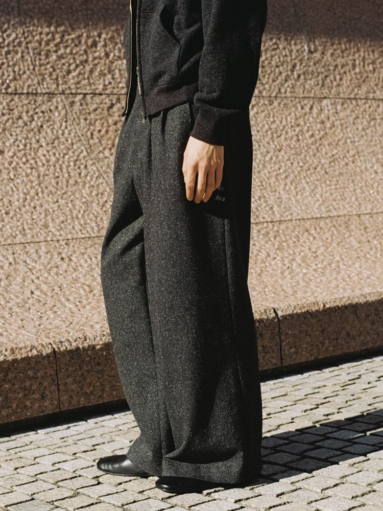 SILK NEP WOOL PANTS