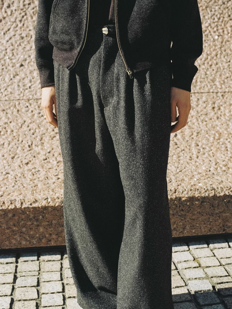 SILK NEP WOOL PANTS