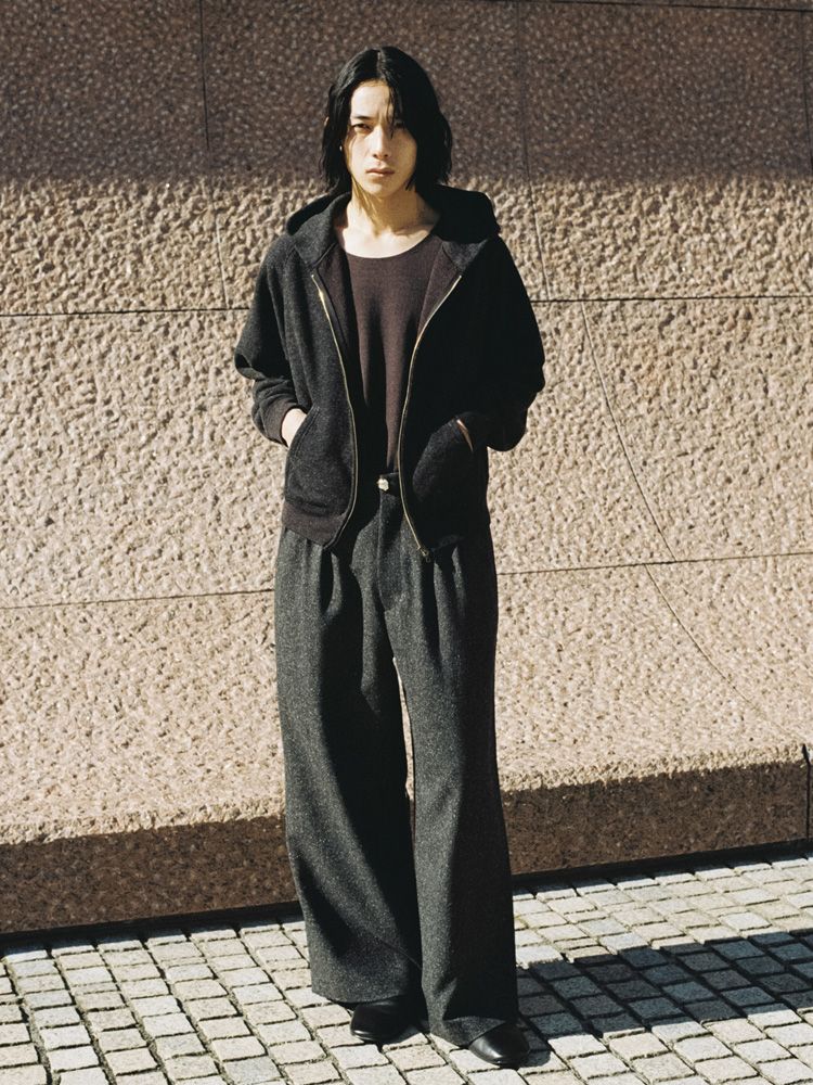 SILK NEP WOOL PANTS