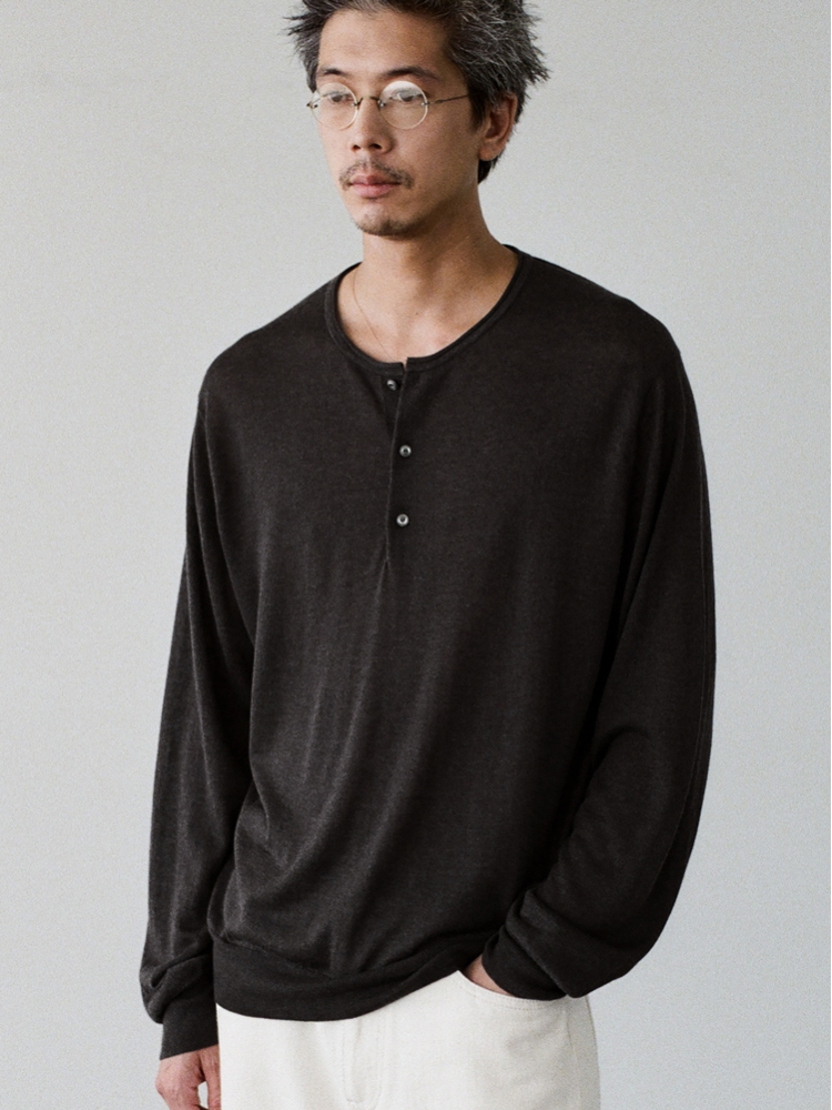Te/Ca Milled Henley Knit