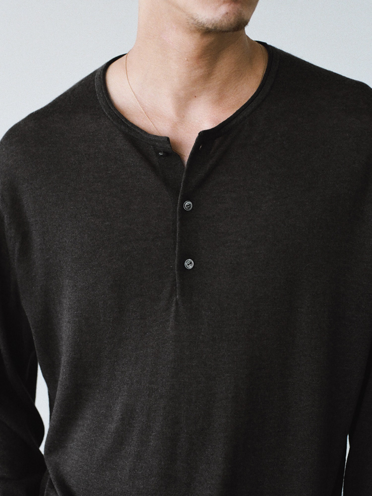 Te/Ca Milled Henley Knit