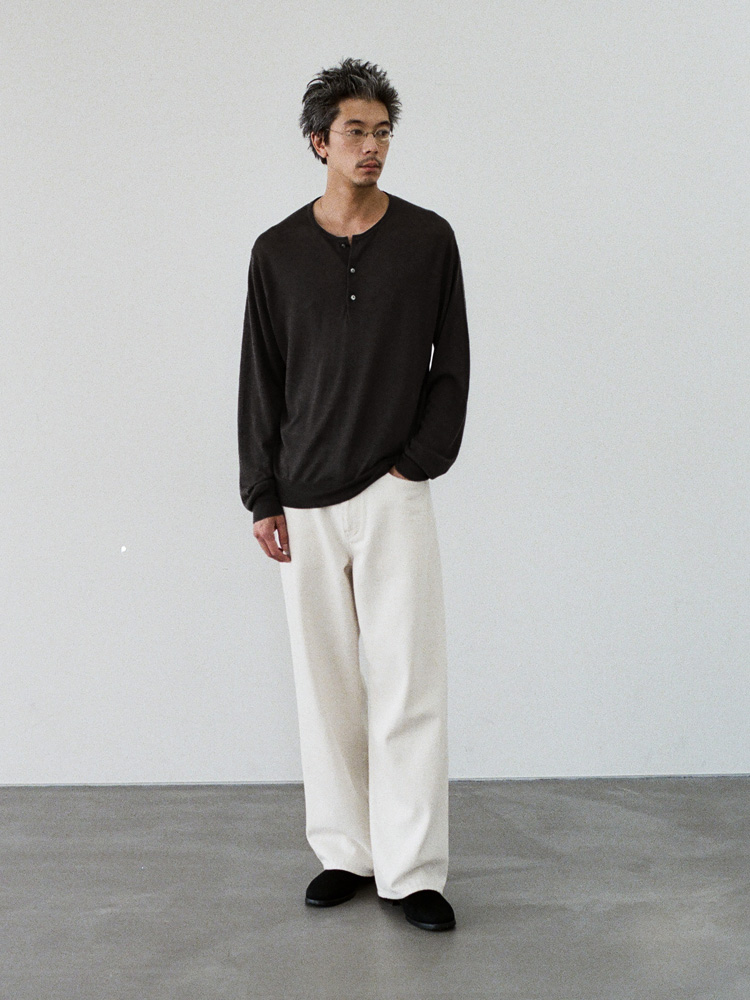 Te/Ca Milled Henley Knit