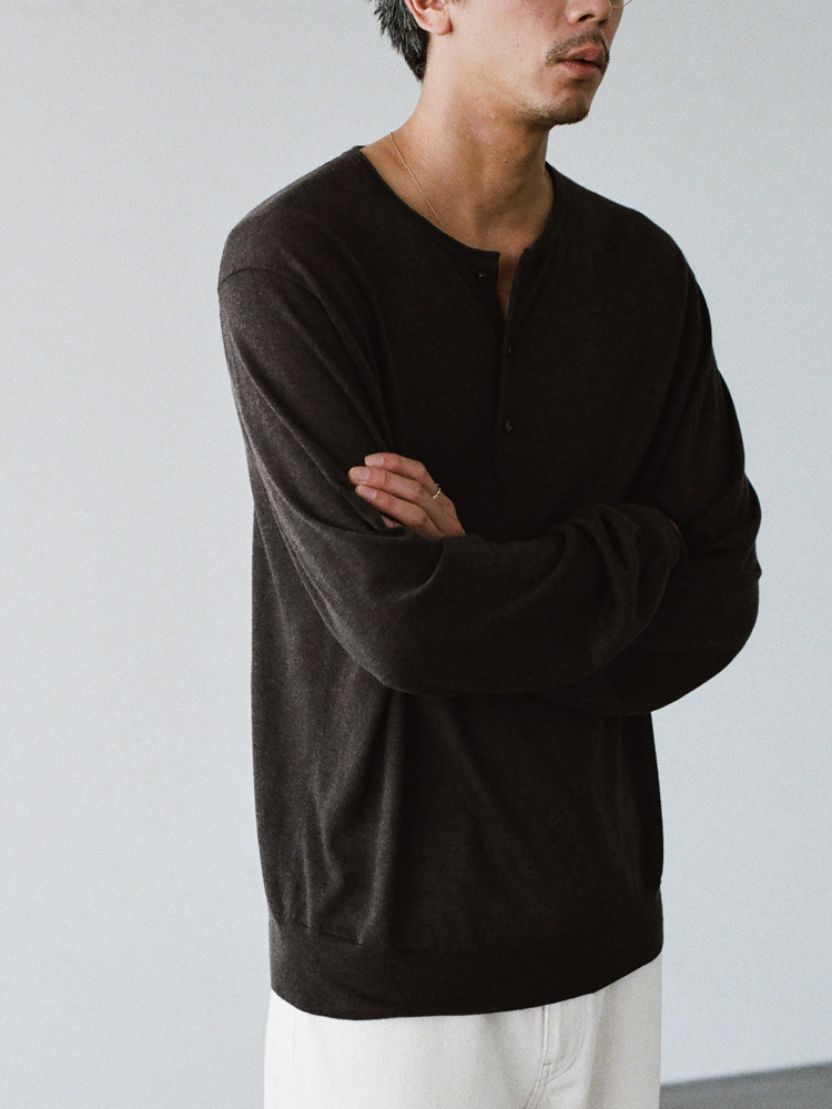 Te/Ca Milled Henley Knit