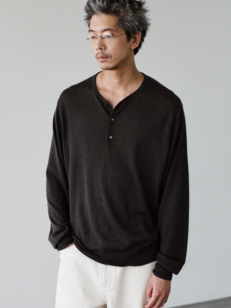 Te/Ca Milled Henley Knit