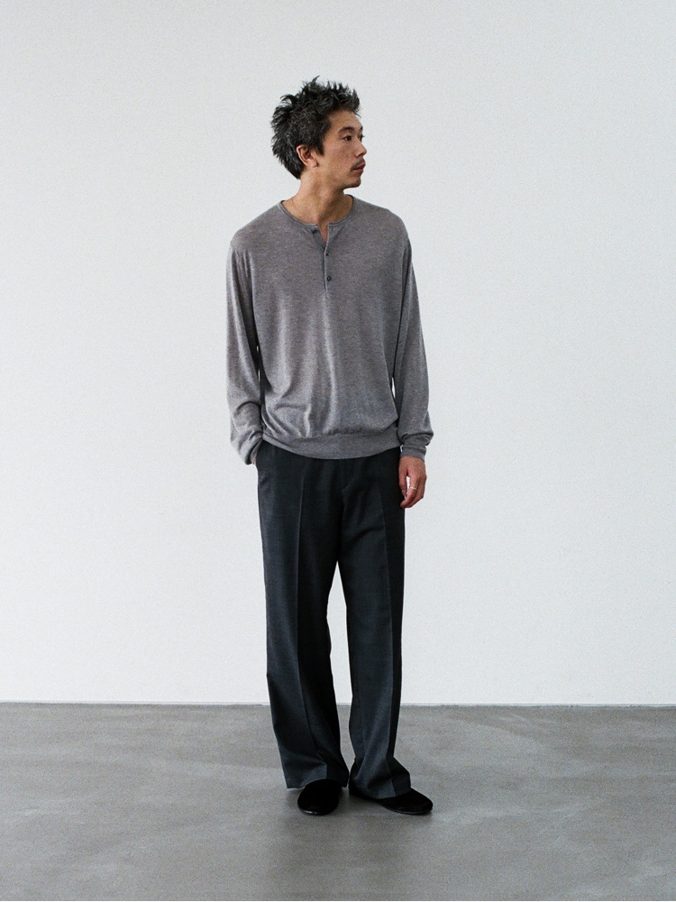 Te/Ca Milled Henley Knit