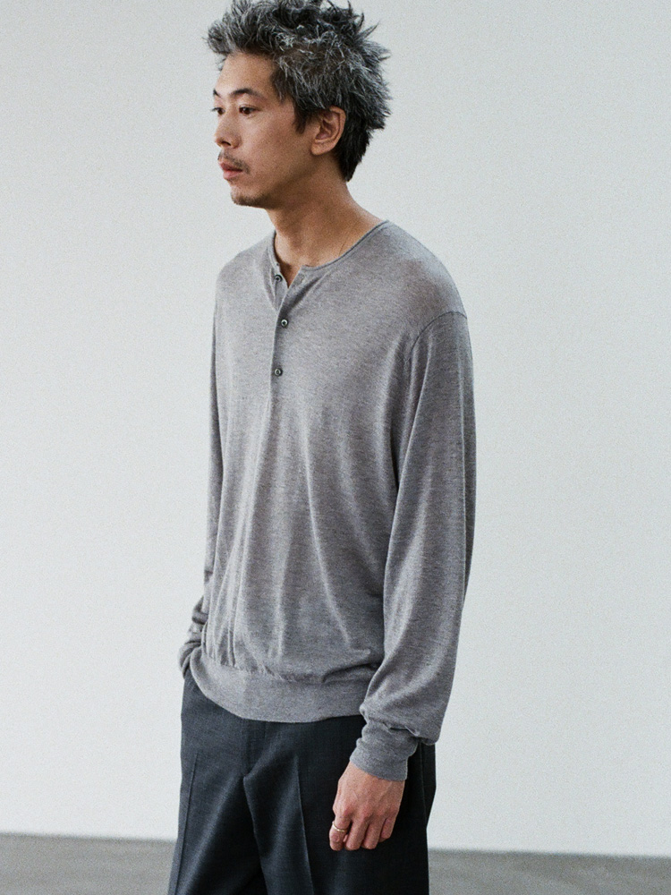 Te/Ca Milled Henley Knit
