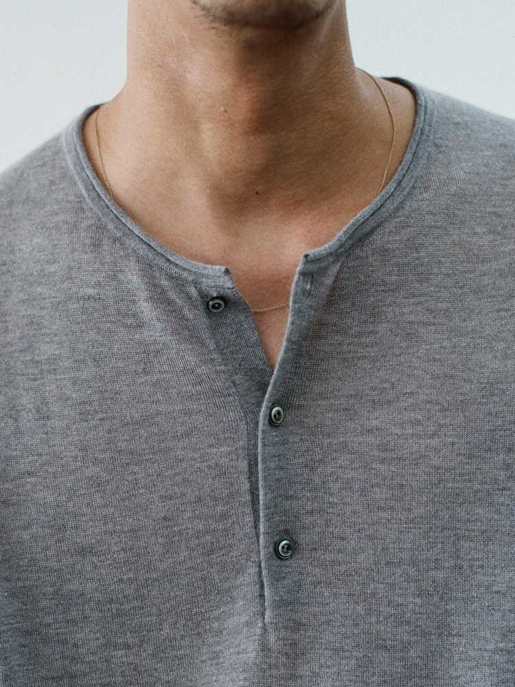 Te/Ca Milled Henley Knit