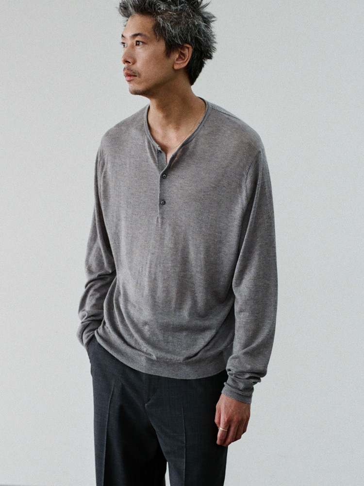 Te/Ca Milled Henley Knit