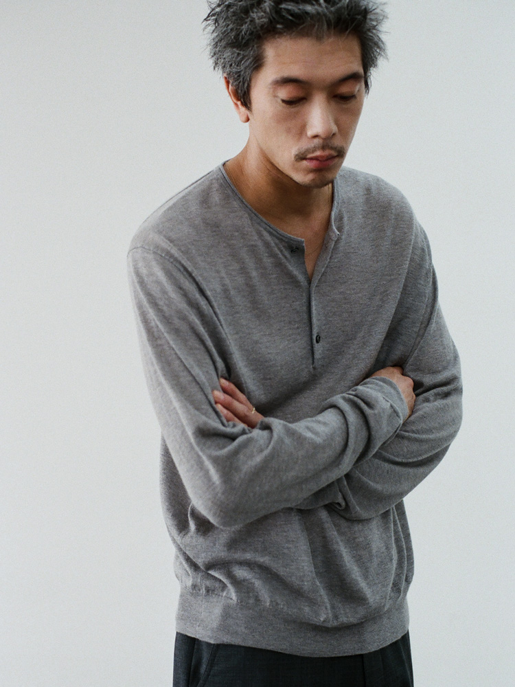 Te/Ca Milled Henley Knit