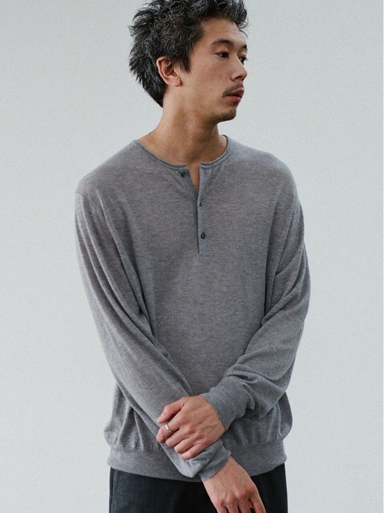 Te/Ca Milled Henley Knit