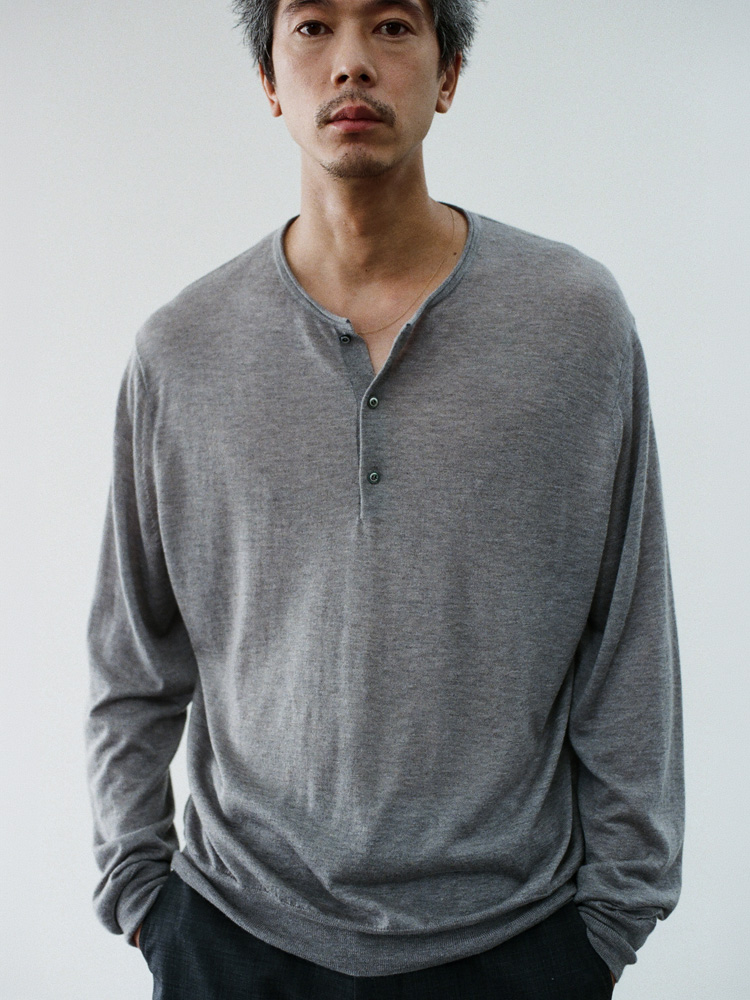 Te/Ca Milled Henley Knit
