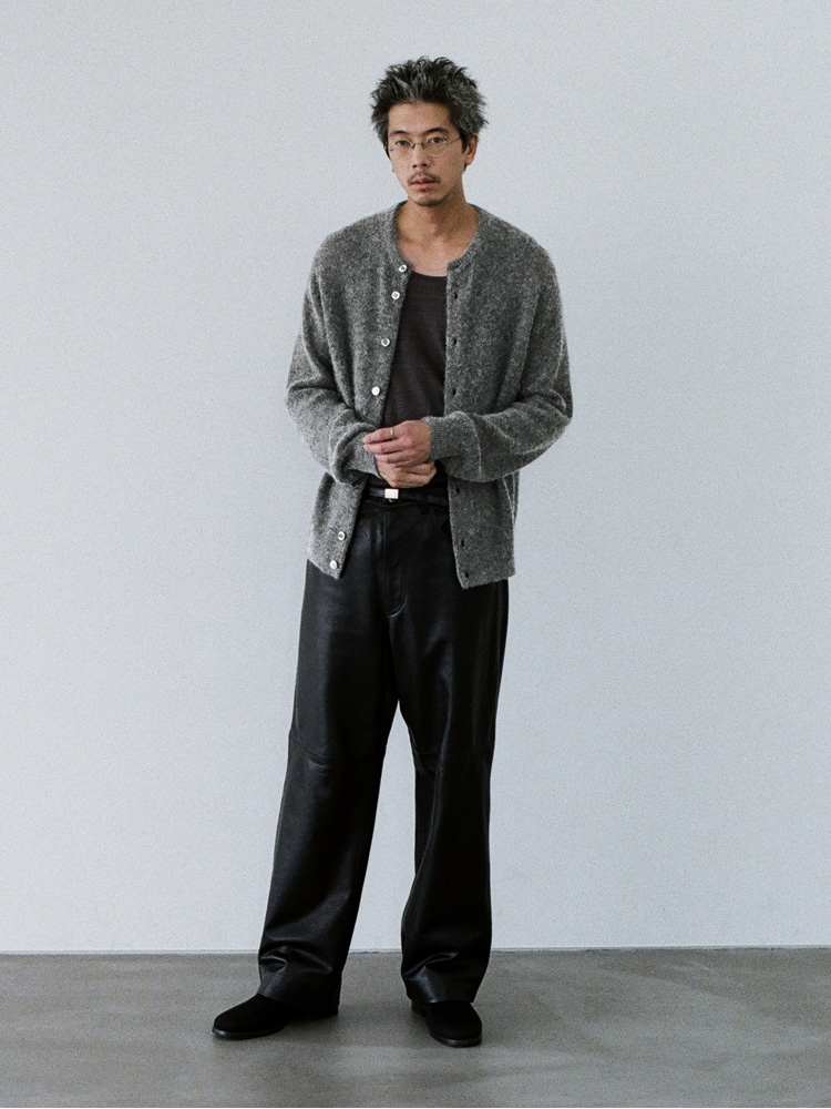 Alpaca Blend Crew Neck Cardigan
