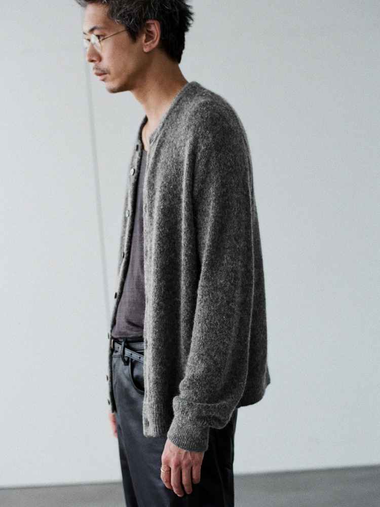 Alpaca Blend Crew Neck Cardigan