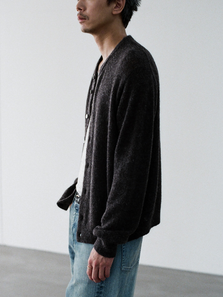 Alpaca Blend Crew Neck Cardigan