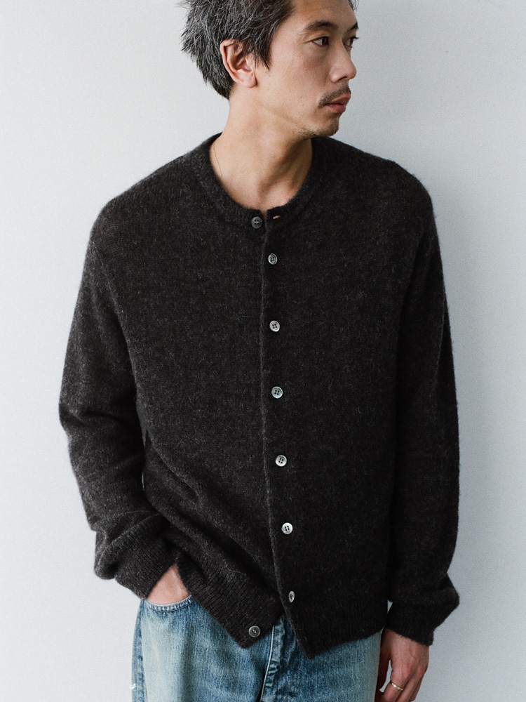 Alpaca Blend Crew Neck Cardigan