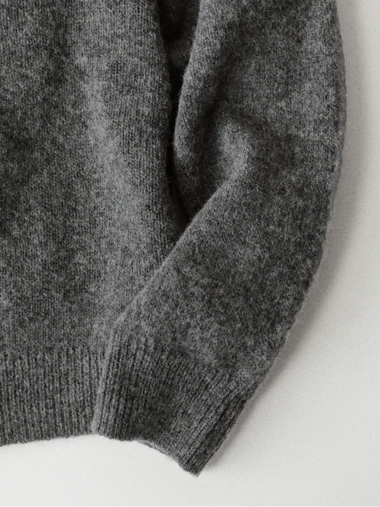 Alpaca Blend Crew Neck Cardigan