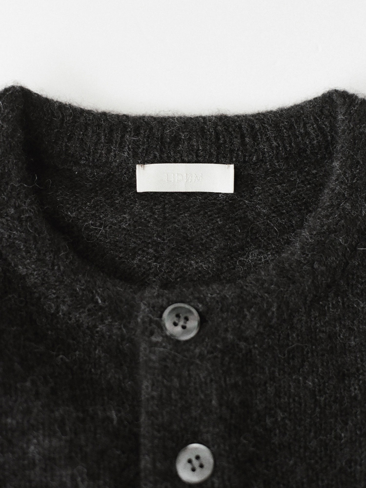 Alpaca Blend Crew Neck Cardigan