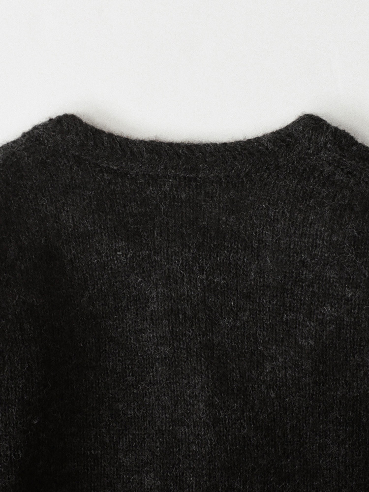 Alpaca Blend Crew Neck Cardigan