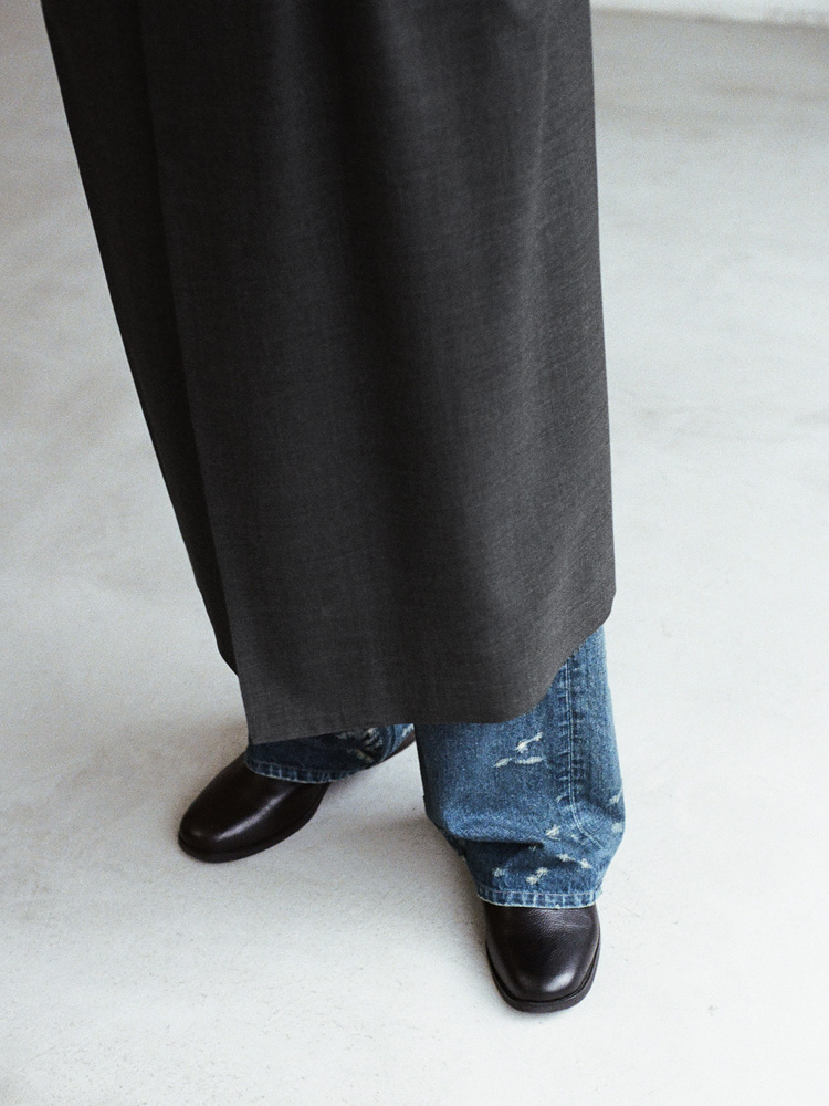 Stand Collar Structured Wool Coat