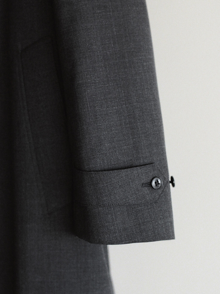 Stand Collar Structured Wool Coat