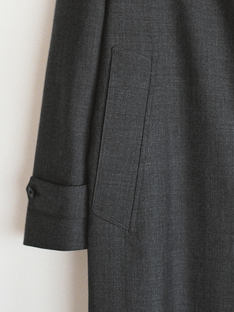Stand Collar Structured Wool Coat