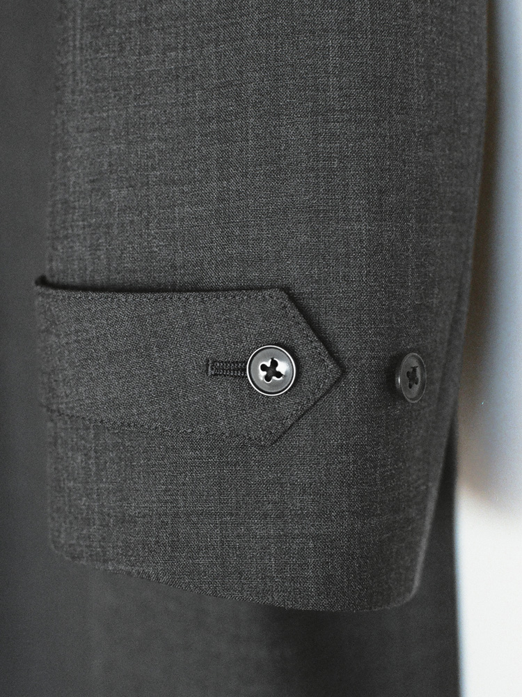 Stand Collar Structured Wool Coat