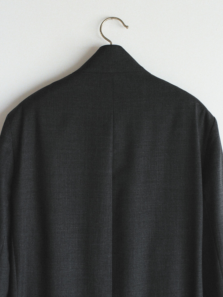 Stand Collar Structured Wool Coat