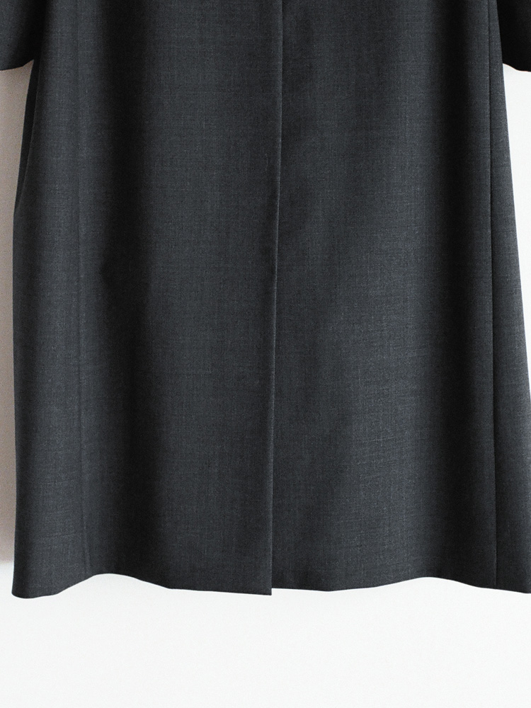 Stand Collar Structured Wool Coat