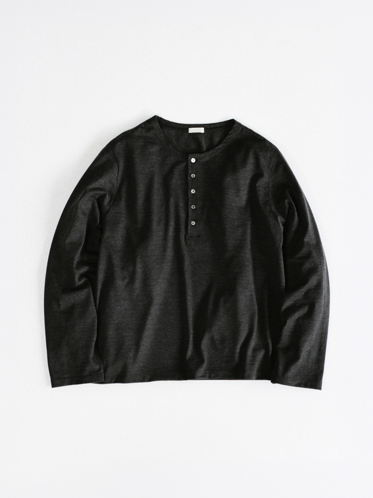 Wool Jersey Henley L/S Tee