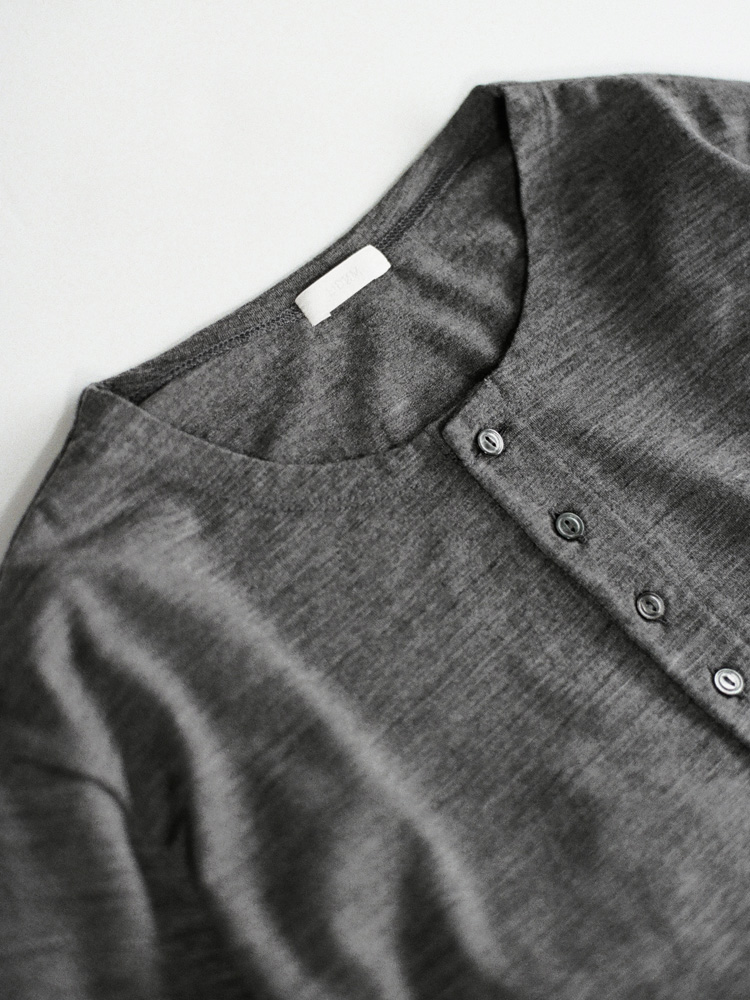 Wool Jersey Henley L/S Tee