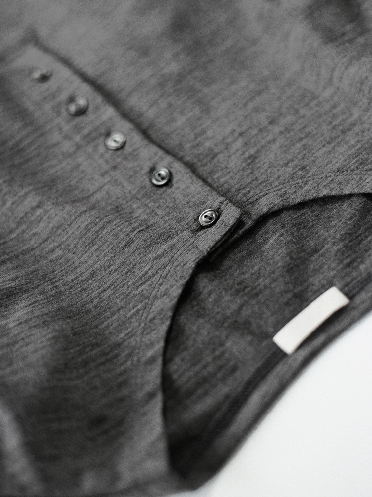 Wool Jersey Henley L/S Tee