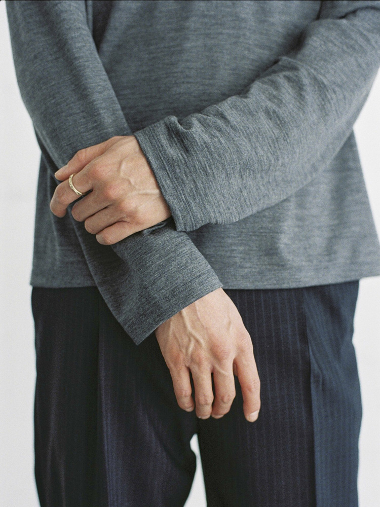 Wool Jersey Henley L/S Tee