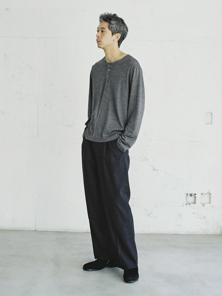 Wool Jersey Henley L/S Tee