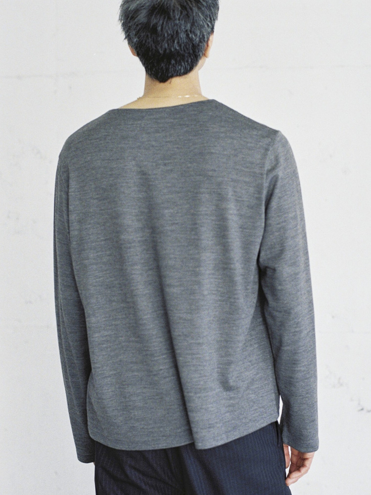 Wool Jersey Henley L/S Tee
