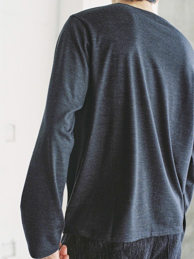 Wool Jersey Henley L/S Tee