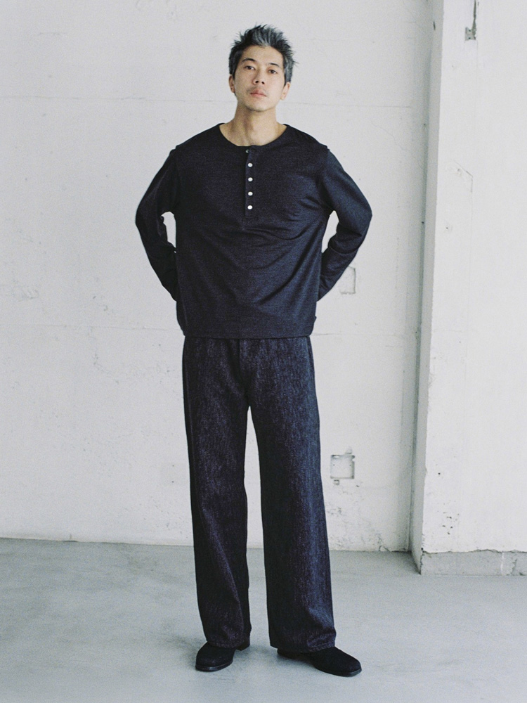 Wool Jersey Henley L/S Tee