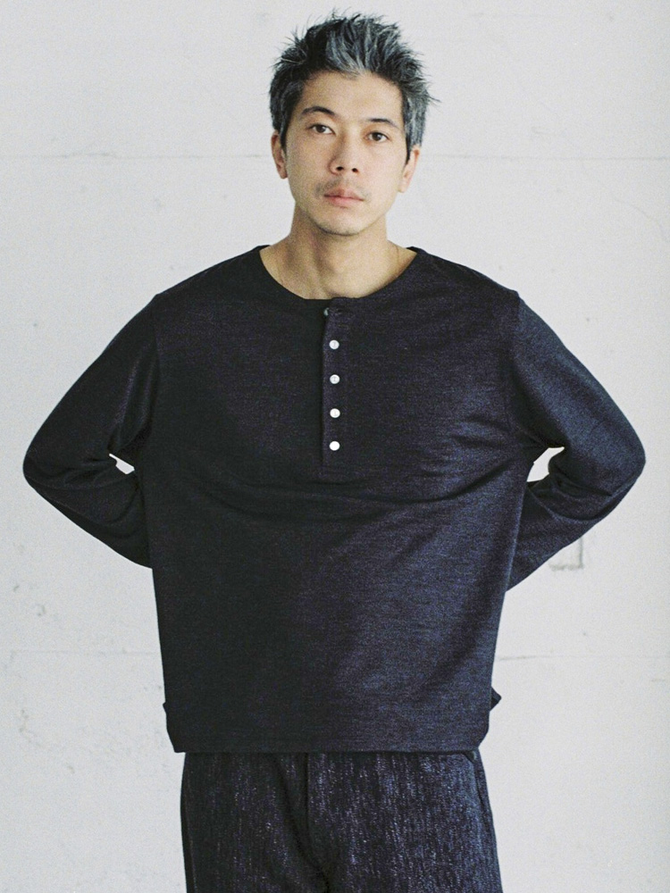 Wool Jersey Henley L/S Tee