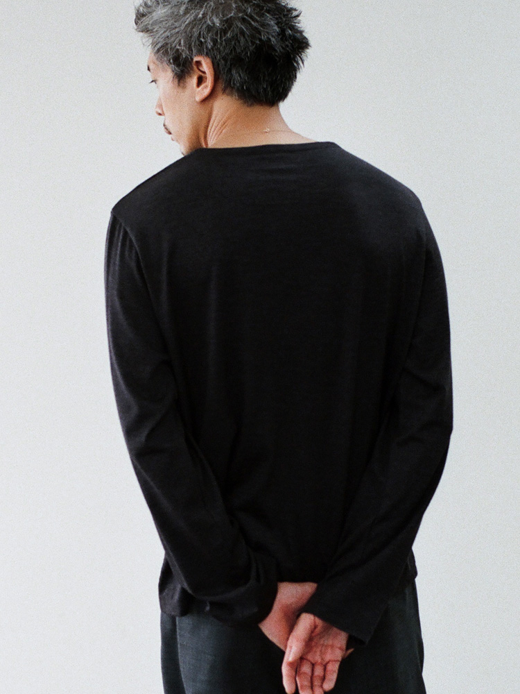 Wool Jersey Henley L/S Tee