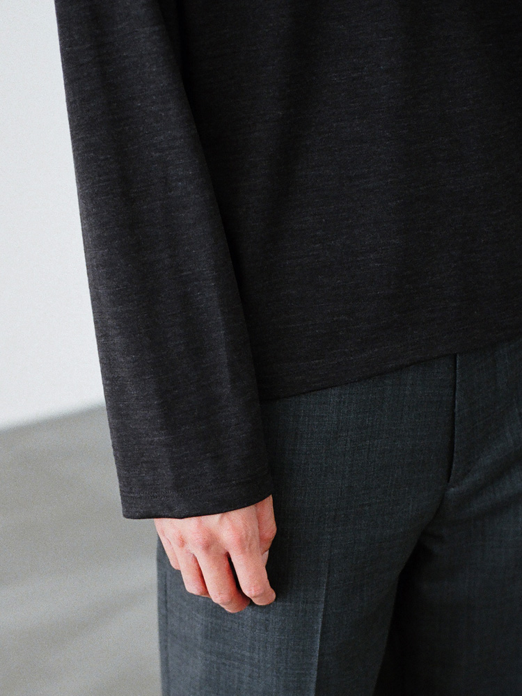 Wool Jersey Henley L/S Tee