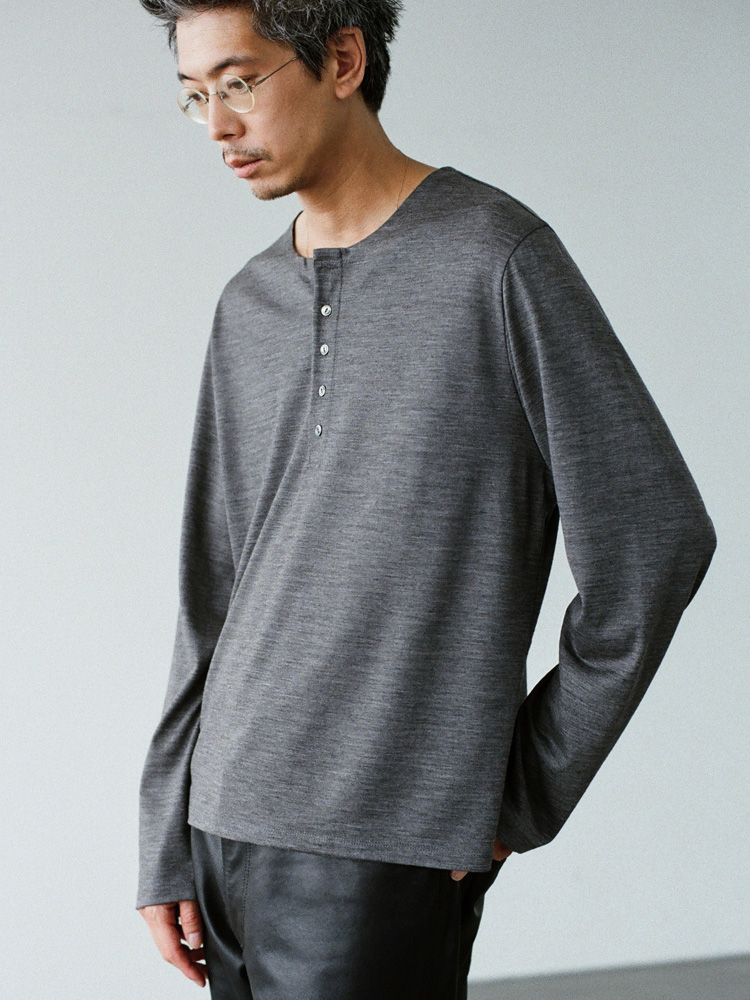 カ*ズ様 【LIDNM】 Wool Jersey Henley L/S Tee Wool Jersey Henley L/S Tee / 商品詳細ページ / LIDNM / Llife ONLINE