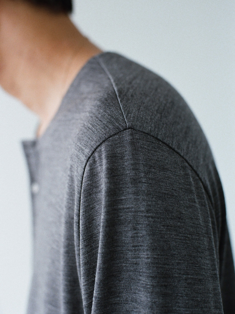 Wool Jersey Henley L/S Tee