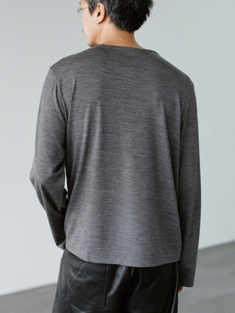 Wool Jersey Henley L/S Tee