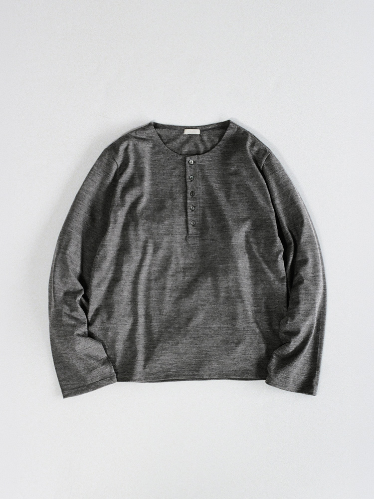 Wool Jersey Henley L/S Tee