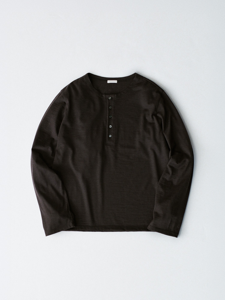 Wool Jersey Henley L/S Tee