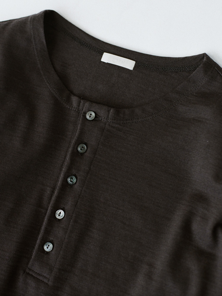 Wool Jersey Henley L/S Tee