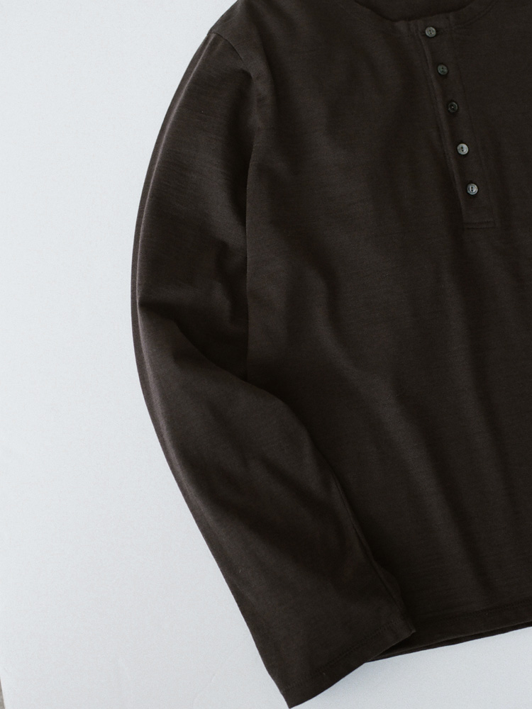 Wool Jersey Henley L/S Tee