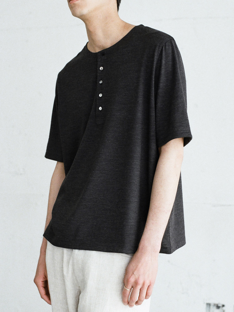 Wool Jersey Henley T-Shirt